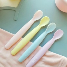 비비또 실리콘 이유식스푼 4컬러 안전소재100% 국내제작, 1개, 스카이블루