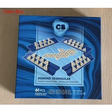 56 PCS 삼각형 도미노 게임 세트 멜라민 조인트 번호 카드 성인, 01 Color Box set