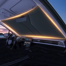 크로니클 원터치 햇빛가리개 2세대 자동차 선블라인드 선바이저 폭염 암막 차량용품, 블랙 + 실버, 1개