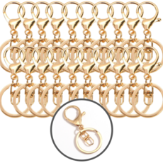 일월전빵 [당일배송] 오링 회전 키링 고리 20P세트 모음 가방고리 연결고리 열쇠고리 에어팟 액세서리 부자재 키오링 키링만들기 BA-J022, 2세트, 회전 - 골드 20P