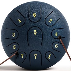 Rsasi 스틸 텅 드럼 6인치 8음 C 톤 명상을 위한 레인 요가 및 마음챙김 음악 애호가를 이상적인 선물 (네이비 블루 8음), Navy Blue, 6 Inch 11 Note