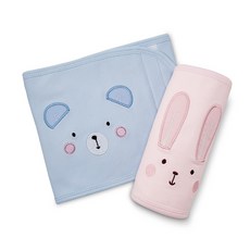 Vibebe 嬰兒造型肚圍 寶寶透氣護肚帶 新生兒柔軟肚兜 粉色兔兔 藍色熊熊