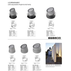 LED 角度可調地埋燈 GS-ZS-007 適用於景觀、公園、公共、住宅、旅遊景點應用, 灰