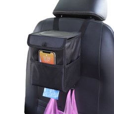 車載多功能懸掛式垃圾桶 可折疊防水儲物桶, 經典黑 - 垃圾桶款, 1個
