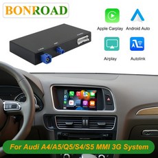 아우디 A4 S5용 본로드 무선 카플레이 오토 인터페이스 (MMI 3G 미러링 링크 멀티미디어 디코더 박스 포함), 01 MMI3G