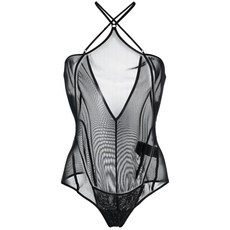 KNWLS 셀레스트 세미 시스루 홀터넥 보디스