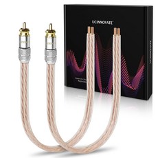 UCINNOVATE 2개 세트 0.5m/1.64피트 HiFi 오디오용 RCA-RCA 케이블 수컷-수컷 금도금 단자 스테레오 시스템, 01 2 X 30cm RCA to Bare Wire