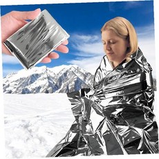 야외활동 비상상황 체온보호 반사필름 보온포 등산용 재난대비 휴대용 방한덮개 캠핑, 1개, 은박담요-M사이즈