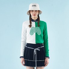 마틴골프 여성 로고 포인트 반전 스웨터 그린 Q0B230422