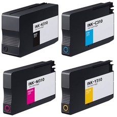 넘버원잉크 4색세트 삼성 INK-K310 C310 M310 Y310 대용량 호환잉크 SL-J3520W SL-J3560FW SL-J3525W SL-J3570FW, 검정+파랑+빨강+노랑, 1개