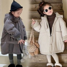 까꿍맘 겨울신상 /(당일출고)a24.후디양면코트 남아 여아 아동 양털패딩 겨울 코트 자켓 아우터 패딩 후리스 기모 점퍼 후리스