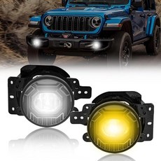 OFFROAD GAMERS LED 안개등 드라이빙 램프 어셈블리 교체품 (지프 JL용(화이트+옐로우)), For Jeep JL (White+Yellow)