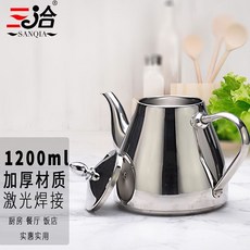 妃雪森 不鏽鋼平底燒水壺 帶濾網 耐用 泡茶電磁爐水壺 加厚 戶外燒水壺, 1個, 1.2L單柄無濾網（201）