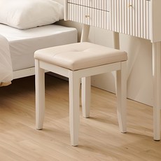 잉글랜더 마네 원목 사각스툴, 아이보리+크림아이보리, 1개