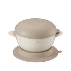 辛巴寶寶吸盤碗 兒童餐具 防滑吸盤碗 附蓋保鮮碗, 杏, 1個