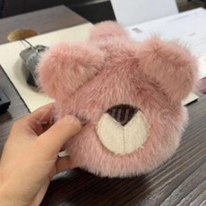 可愛保暖加厚毛絨耳罩女冬季學生防凍騎車耳套 餅乾熊-灰藍 不夾耳 可摺疊 加絨加棉
