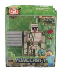 我的世界史蒂夫鐵巨人苦力怕麥塊周邊人偶手辦擺件武器模型，重現遊戲經典場景，激發無限想像。, 1個, 鐵傀儡, 鐵傀儡