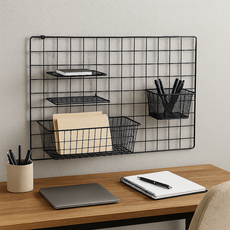 STAGER 인테리어 네트망+선반+수납함 4종 1SET 네트망 메쉬철망, 블랙 L (30X60), 1세트