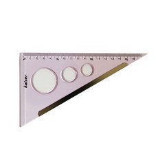 삼각자 준비물 제도 컷팅 모양 자 15cm 센치, 1개, 핑크