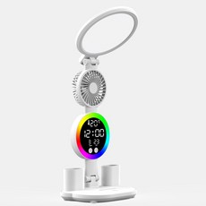 [구매대행]4-in-1 다기능 학습/숙제 스탠드 공부할 때는 밝게 눈은 편안하게! LED 학습 스탠드 충전과 전원 연결 모두 가능한 실용적인 LED 독서등, 원형 무드등+전원형