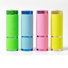 BCQ 휴대용 미니 손전등 LED 9구 라이트 방수 캠핑 낚시 등산 비상용 후레쉬 UV 네일라이트, 2개, 핑크레드