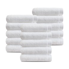 [주주] 흡수력좋은 40수 도톰한 200g 무형광 호텔수건, 화이트, 15개