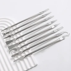 CPU IC 프라이딩 나이프 블레이드 8 in 1 분해용 얇은 IC 칩 수리 도구 세트 (휴대폰 컴퓨터 CPU NAND IC, 01 검정색