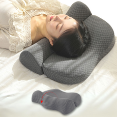 솔디앙 경추베개 목편한 일자목 거북목 목디스크 속커버 배개, grey, 1개