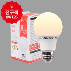 포유 LED 8W E26 P 벌브 MEGA 2등급 전구색 벌브 전구, 1개