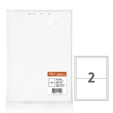 프로라벨 13종 A4 100매(벌크용)/폼텍 호환 라벨, 2칸 PR7002, 2팩