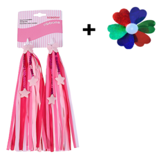 풍성한 킥보드 리본 테슬 자전거 손잡이 스트리머, NEW 핑크, 1개