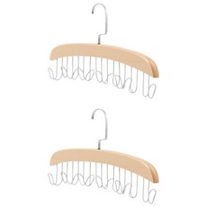 샵리빙 깔끔정리 모자 스카프 12구 넥타이 걸이, 라이트브라운, 2개