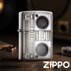 ZIPPO 復古音響魂-銀色SV錄音機防風打火機 復古手提錄音機造型 街頭文化 80年代經典 終身保修, ZA-6-J28