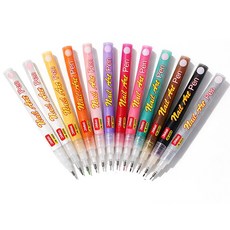 미니플 아티스트 네일 아트 아크릴 마카펜, 1박스, 12색