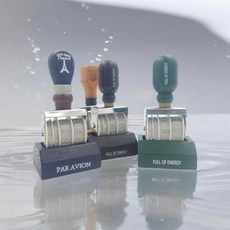 빈티지 다꾸 날짜 데이트 스탬프 도장 제조일자도장 날짜스탬프 다이어리스탬프, 블루