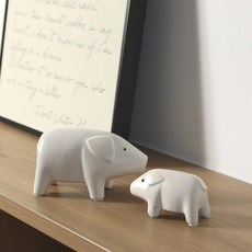 도자기 작은 돼지 미니 입상 장식 데스크탑 동물 조각 미니멀리스트 장식품 홈 오피스 1. small