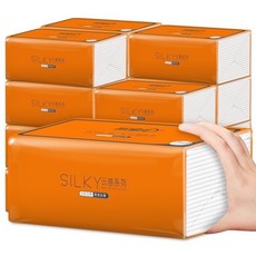 SILKY抽取衛生紙 加厚4層90抽，超強吸水柔韌舒適無螢光劑, 1個, 衛生紙【加厚4層】