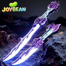 조이빈 LED 썬더 듀얼 블레이드 접이식 장난감칼, 1개, 퍼플