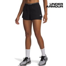 [백화점 정품] 언더아머 Under Armour 여성 반바지 UA 배니시 우븐 투인원 쇼츠 팬츠 6009967-008, SM(55)