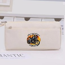 빠르고 격렬한 모터사이클 문구 상자 단색 가방 학용품 선물, 1개, 2. 베이지