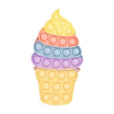 矽膠按壓玩具 甜筒造型 紓壓泡泡樂 兒童益智解壓小物, 1個, 甜筒：約18*10 cm