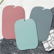 TPU도마 김치 고기 생선 위생 칼자국안나는 주방 미니 사과도마, 1개, 애플TPU도마 대 핑크