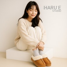 [하루애] 지니 여성 데일리 퍼슬리퍼 4cm