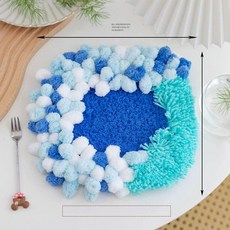 잔디 티코스터 만들기 펀치니들 패키지 집콕 취미 선물용, 이끼 컵받침 26, 1개