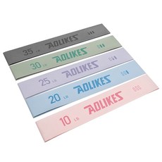 AOLIKES 乳膠彈力帶五件組 高彈力健身瑜珈拉力圈, 3611馬卡龍乳膠拉力圈五件組, 1個