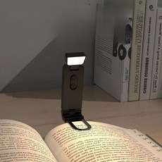 MAIMEIMI 미니 클립 북라이트 USB 충전식 LED 집게 독서등, 블랙