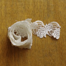 꽃장식 케미컬레이스 흰색 폭4cm, 1개