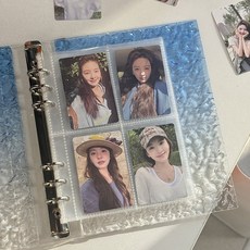 ins風紫蝴蝶皮質活頁卡冊A5四宮格相冊 台灣出貨 三寸小卡拍立得照片收納冊, [僅20張a5透明內頁]