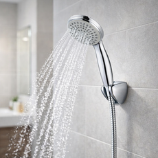 대림바스 국산 샤워헤드 크롬 곡선형, 실버, 1개