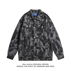 Dee studios타이드 브랜드HIPHOP잘 생긴 외국 캐주얼 데님 재킷 남성과 여성의 봄 느슨한 재킷INS